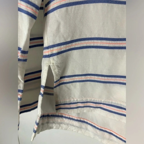 Lou & Grey Womens V-neck, pop over, striped, Linen and Lyocell blouse Size Small - Picture 3 of 7